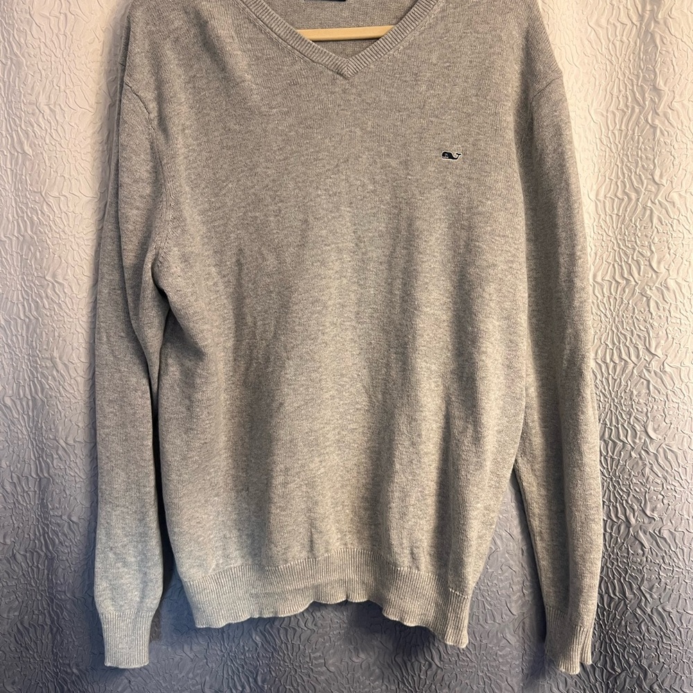 Gray V-Neck Sweater